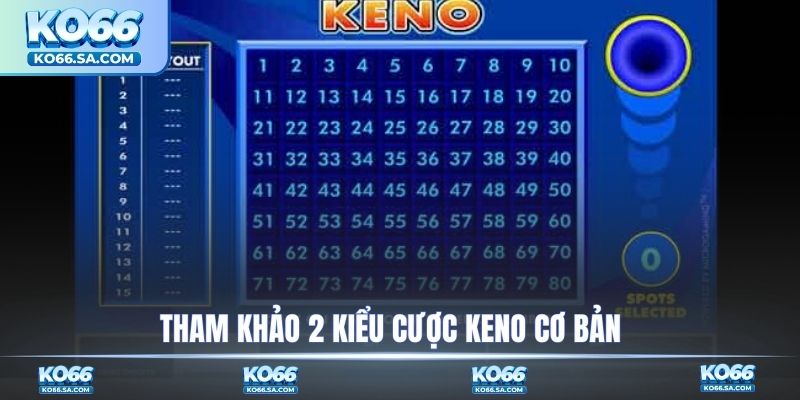 Tham khảo 2 kiểu cược Keno cơ bản